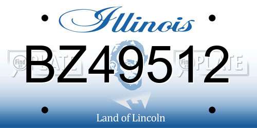 BZ49512 Illinois License Plate