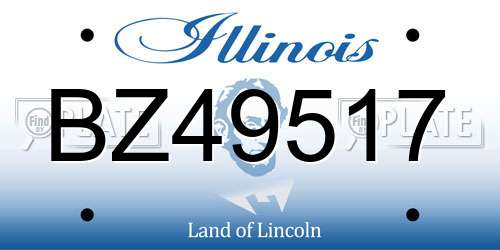 BZ49517 Illinois License Plate