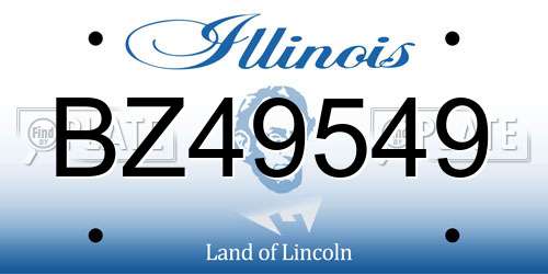 BZ49549 Illinois License Plate