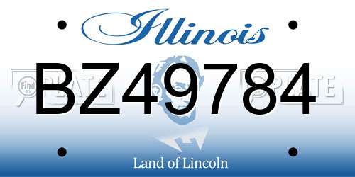 BZ49784 Illinois License Plate