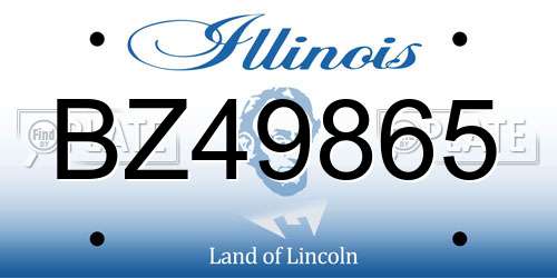 BZ49865 Illinois License Plate