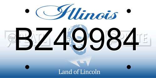 BZ49984 Illinois License Plate