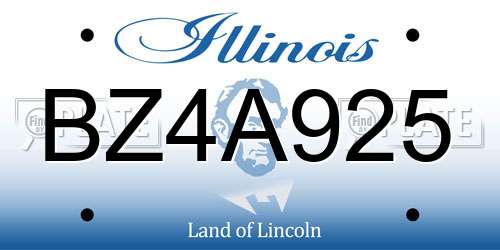 BZ4A925 Illinois License Plate