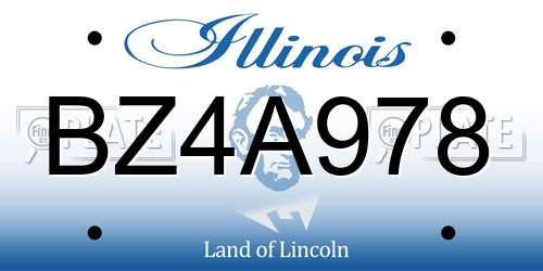 BZ4A978 Illinois License Plate