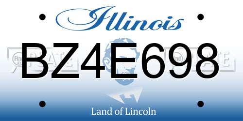 BZ4E698 Illinois License Plate
