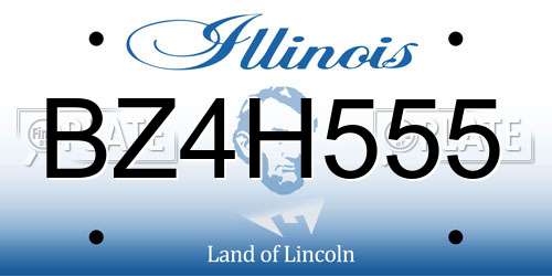 BZ4H555 Illinois License Plate