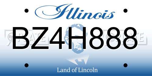 BZ4H888 Illinois License Plate