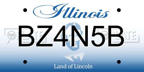 BZ4N5B Illinois License Plate