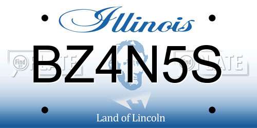 BZ4N5S Illinois License Plate