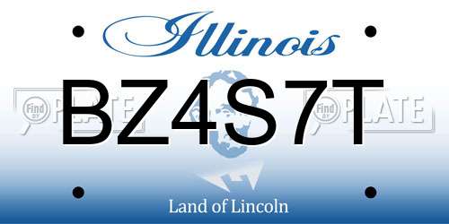 BZ4S7T Illinois License Plate