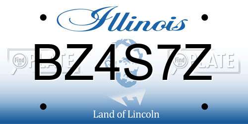 BZ4S7Z Illinois License Plate