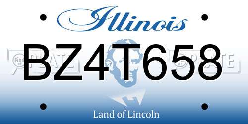 BZ4T658 Illinois License Plate