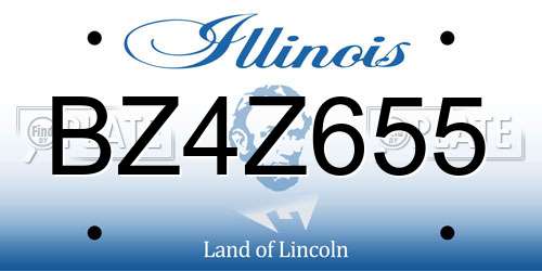 BZ4Z655 Illinois License Plate