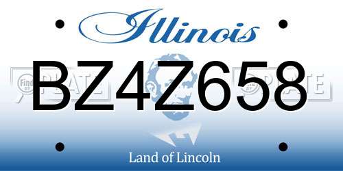 BZ4Z658 Illinois License Plate