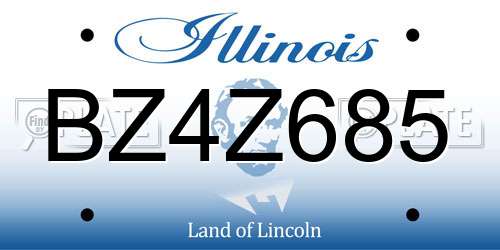 BZ4Z685 Illinois License Plate