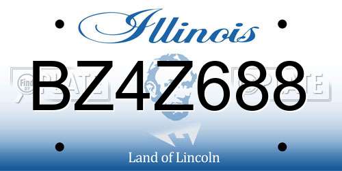BZ4Z688 Illinois License Plate