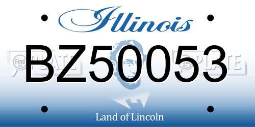 BZ50053 Illinois License Plate