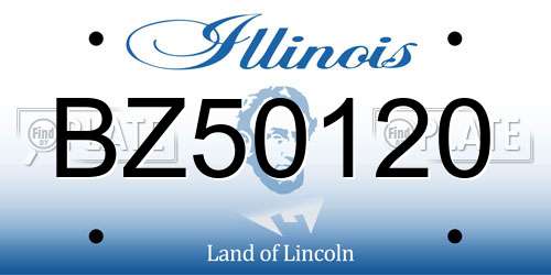 BZ50120 Illinois License Plate