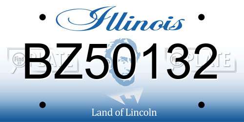 BZ50132 Illinois License Plate
