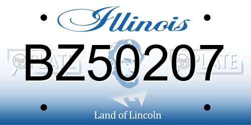 BZ50207 Illinois License Plate