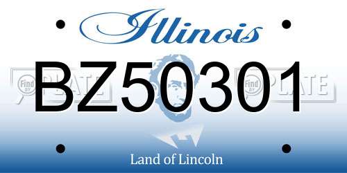 BZ50301 Illinois License Plate