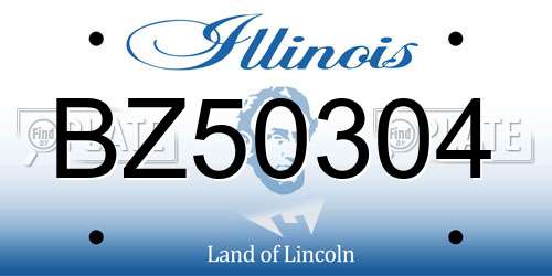 BZ50304 Illinois License Plate