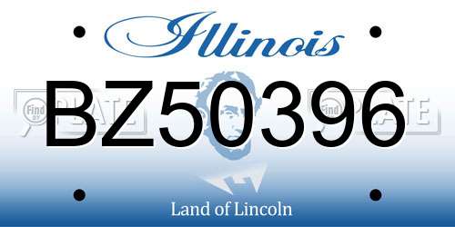 BZ50396 Illinois License Plate