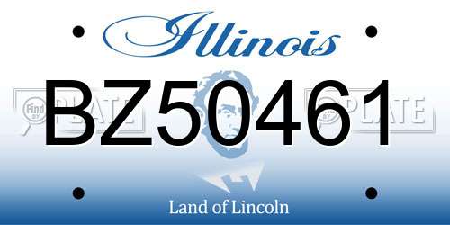BZ50461 Illinois License Plate