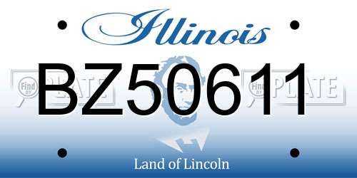 BZ50611 Illinois License Plate