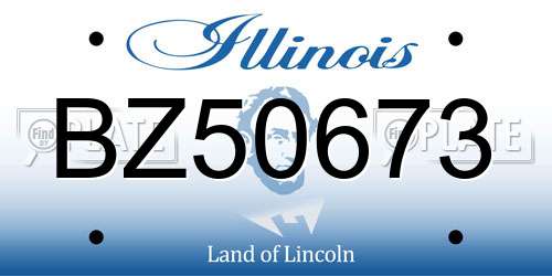 BZ50673 Illinois License Plate