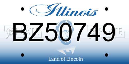 BZ50749 Illinois License Plate