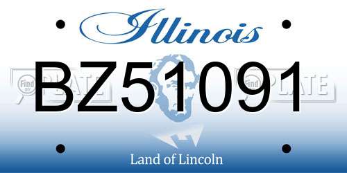 BZ51091 Illinois License Plate