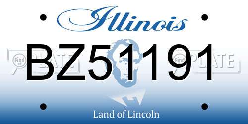 BZ51191 Illinois License Plate