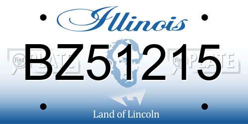 BZ51215 Illinois License Plate
