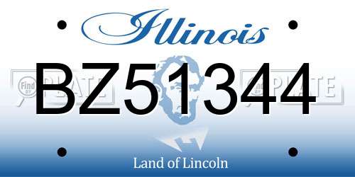 BZ51344 Illinois License Plate
