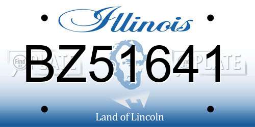 BZ51641 Illinois License Plate