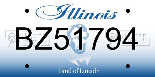 BZ51794 Illinois License Plate