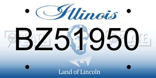 BZ51950 Illinois License Plate