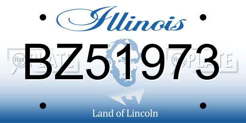 BZ51973 Illinois License Plate