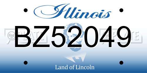BZ52049 Illinois License Plate