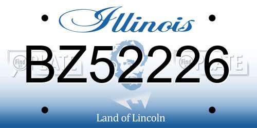 BZ52226 Illinois License Plate