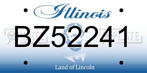 BZ52241 Illinois License Plate