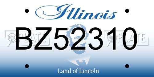 BZ52310 Illinois License Plate