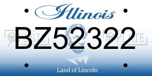BZ52322 Illinois License Plate