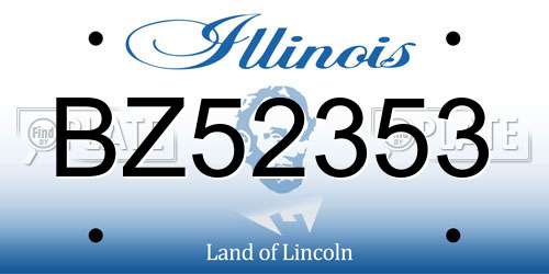 BZ52353 Illinois License Plate