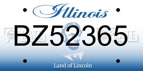 BZ52365 Illinois License Plate