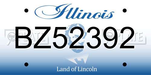 BZ52392 Illinois License Plate