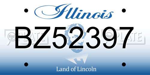 BZ52397 Illinois License Plate