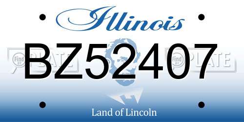 BZ52407 Illinois License Plate