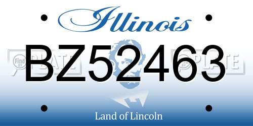 BZ52463 Illinois License Plate